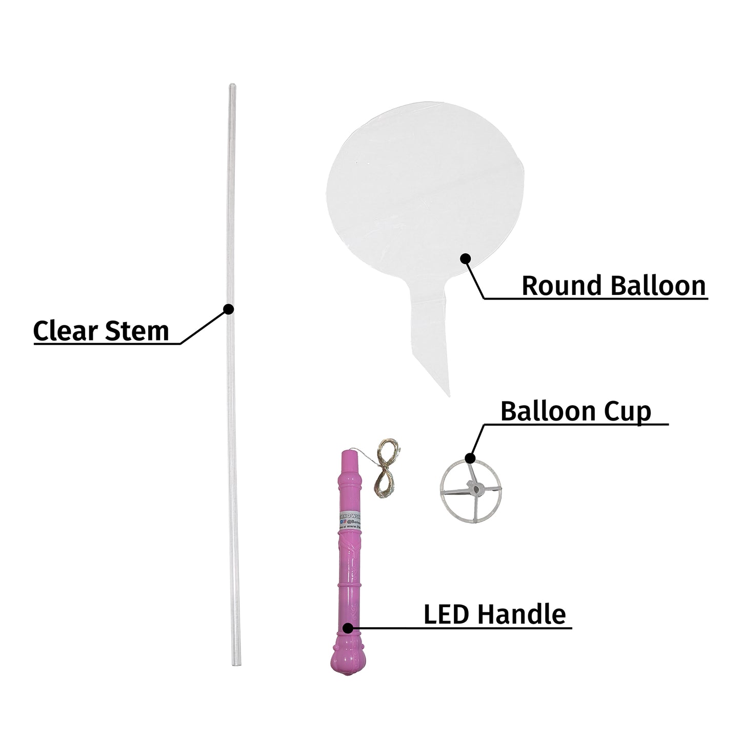 Fairy Wish Balloon | Pink Spear Handle | Round Balloon