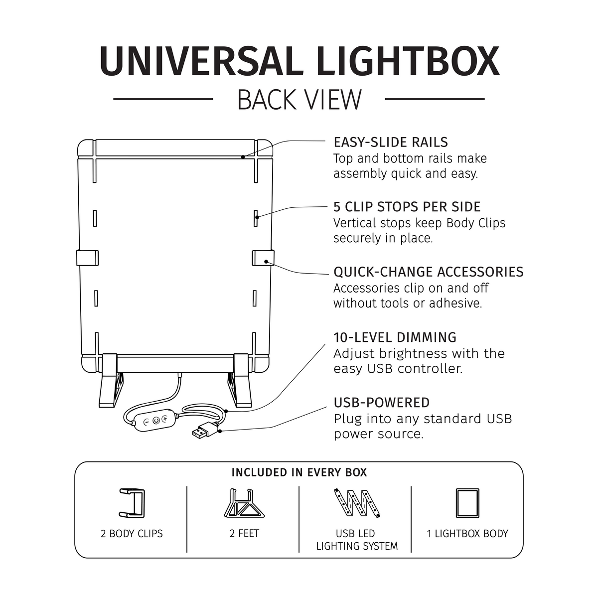 Charcoal Black Universal Lightbox