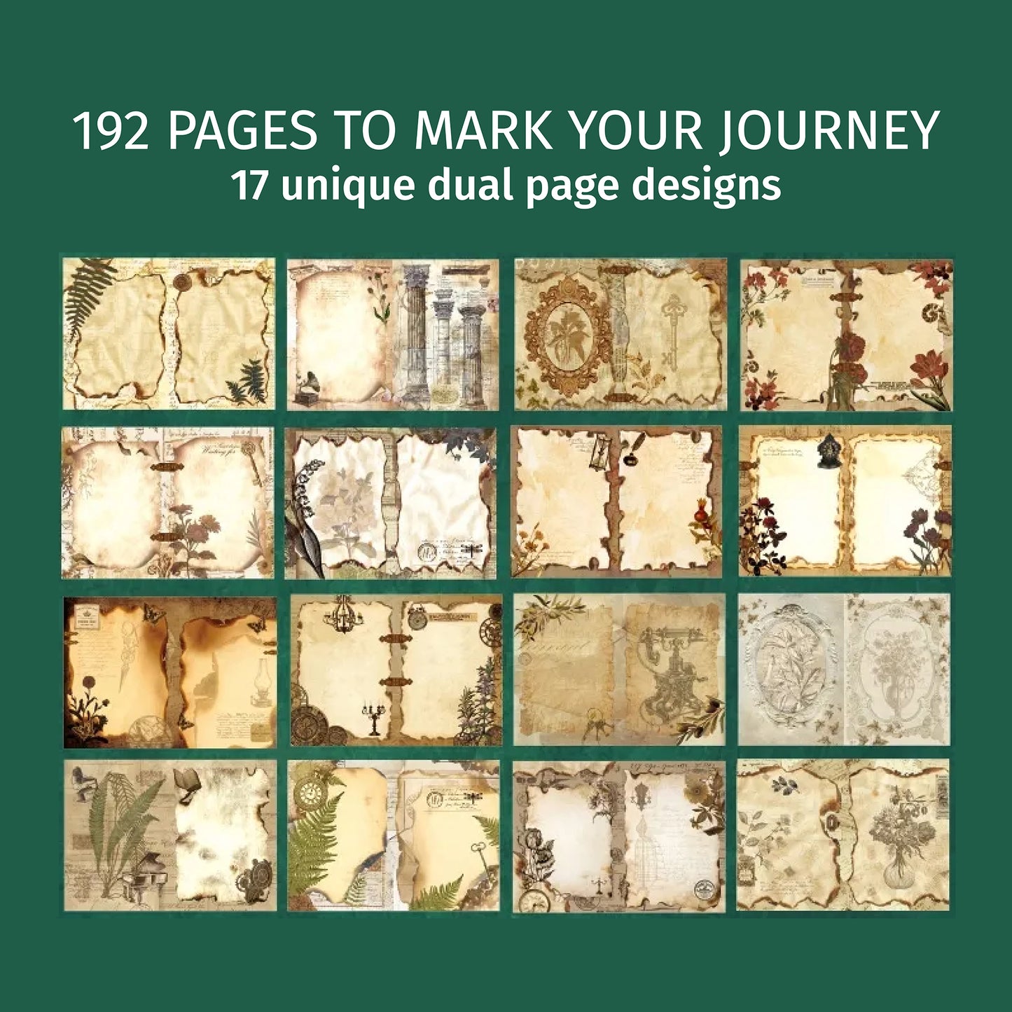 Forest Mist | Green Ornamental Blank Journal