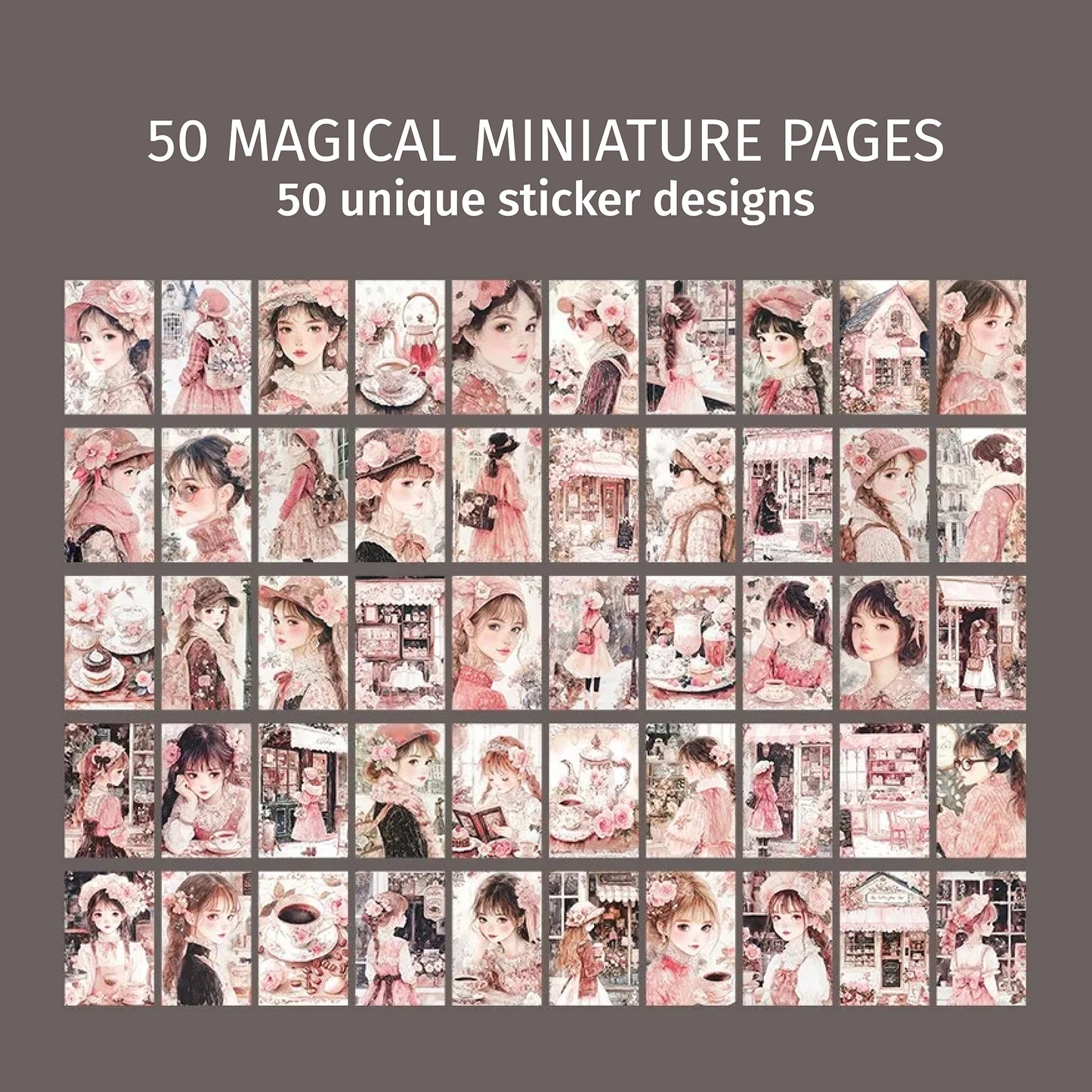 Rose Love Girl | Mauve Mini Magi Sticker Book