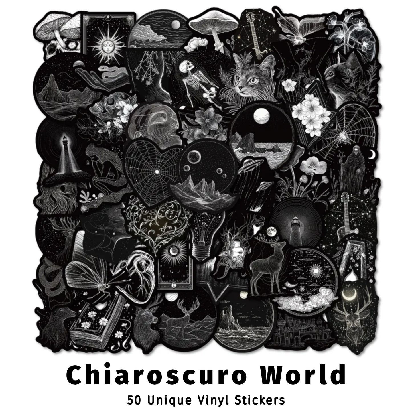 Chiaroscuro World | Black Slack Sticker Pack