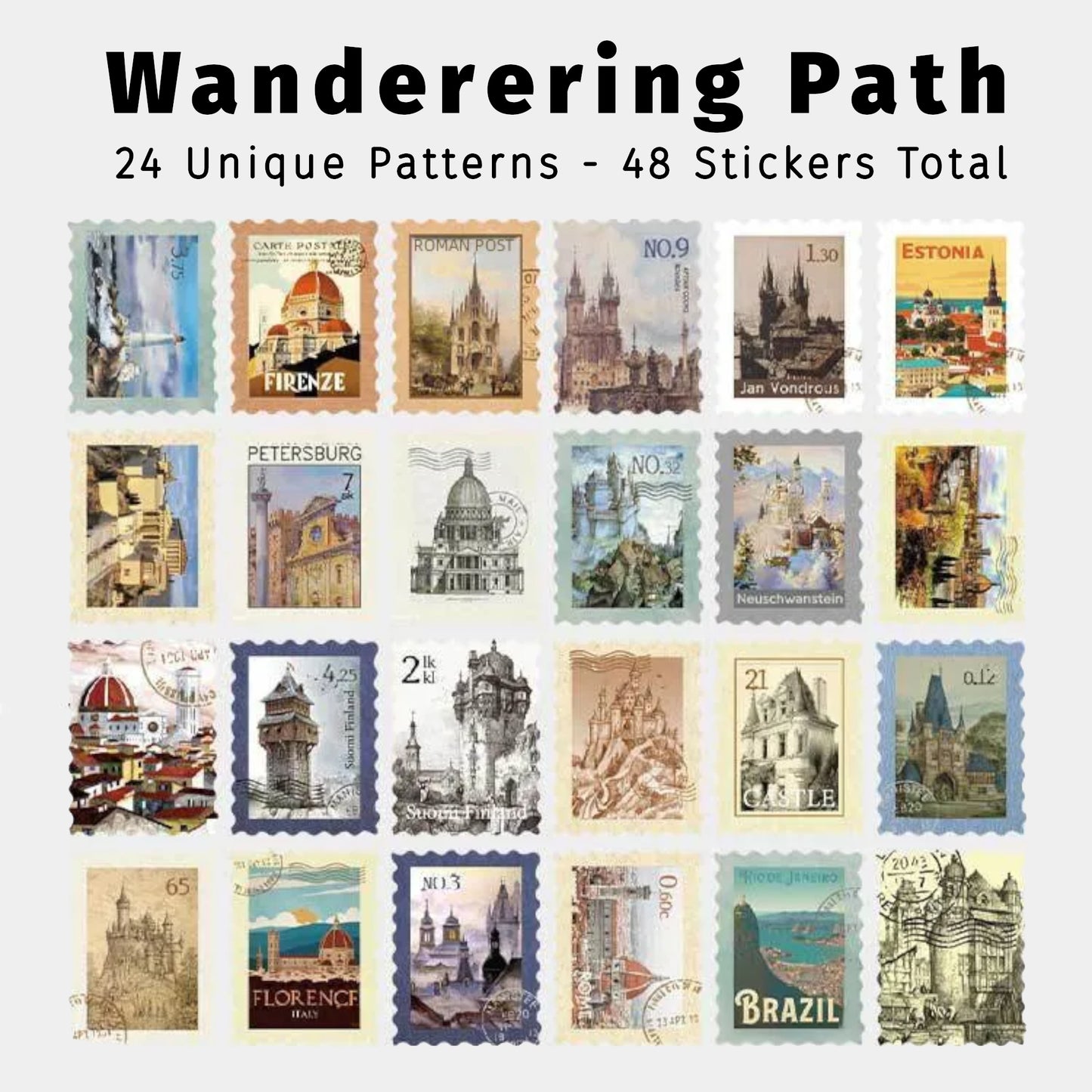 Wandering Path | Blue Stamp-Shaped Sticker Slack Pack