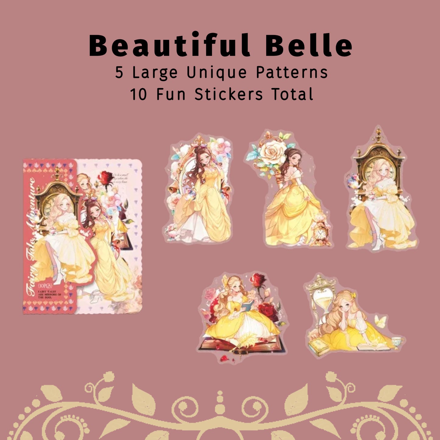 Beautiful Belle | Yellow Fairytale Sticker Pack