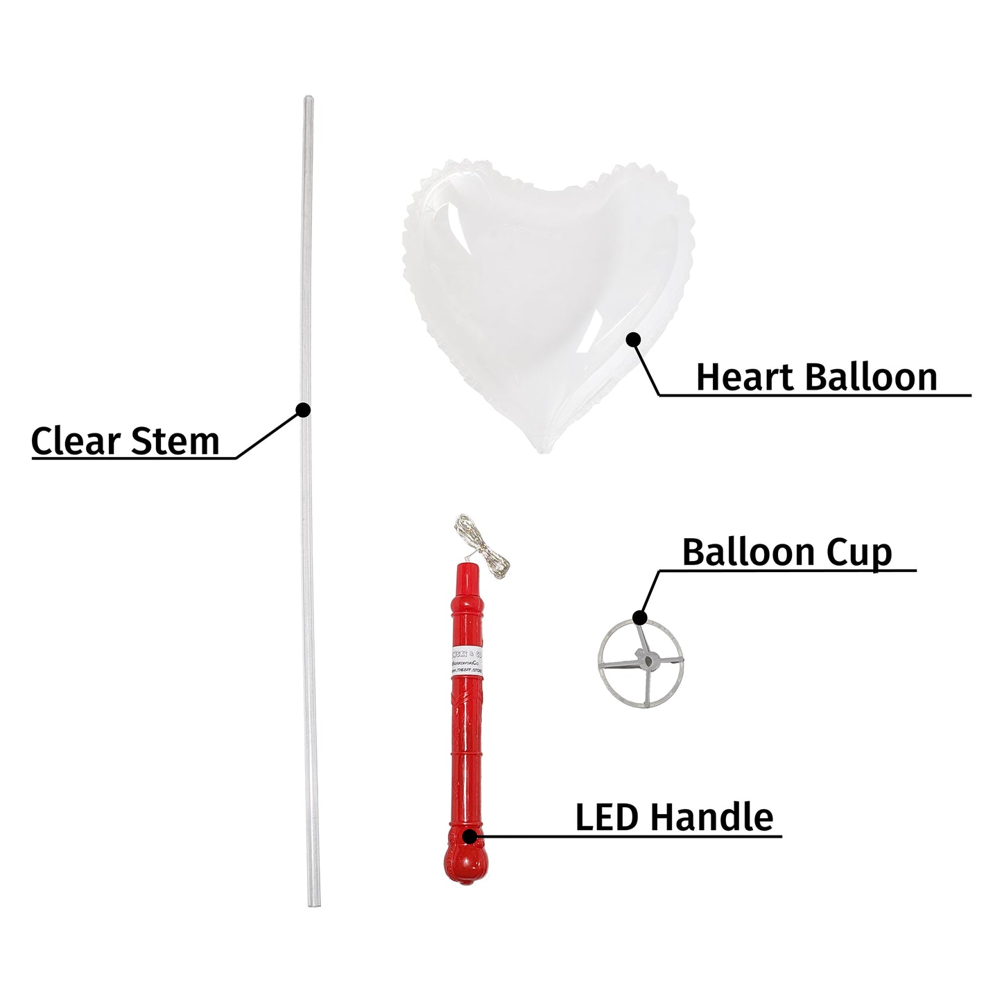 Fairy Wish Balloon | Red Spear Handle | Heart Balloon