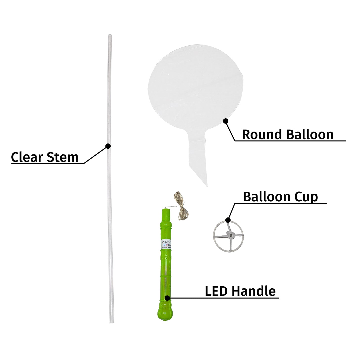 Fairy Wish Balloon | Green Spear Handle | Round Balloon
