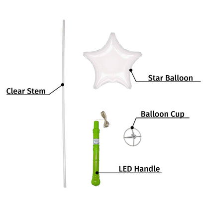 Fairy Wish Balloon | Green Spear Handle | Star Balloon