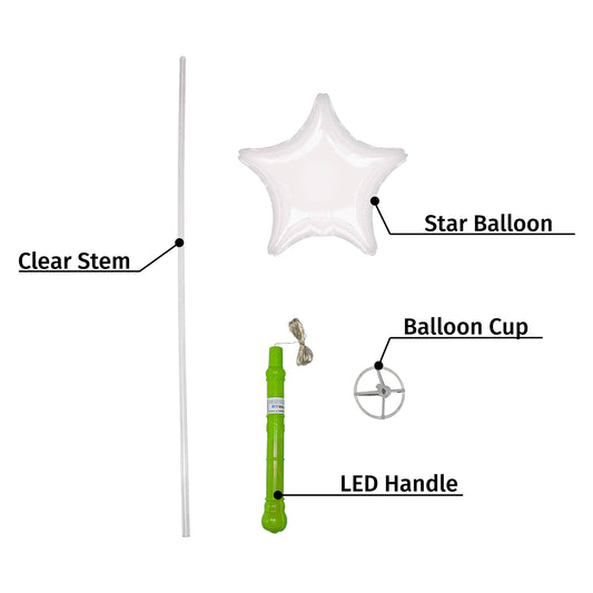 Fairy Wish Balloon | Green Spear Handle | Star Balloon