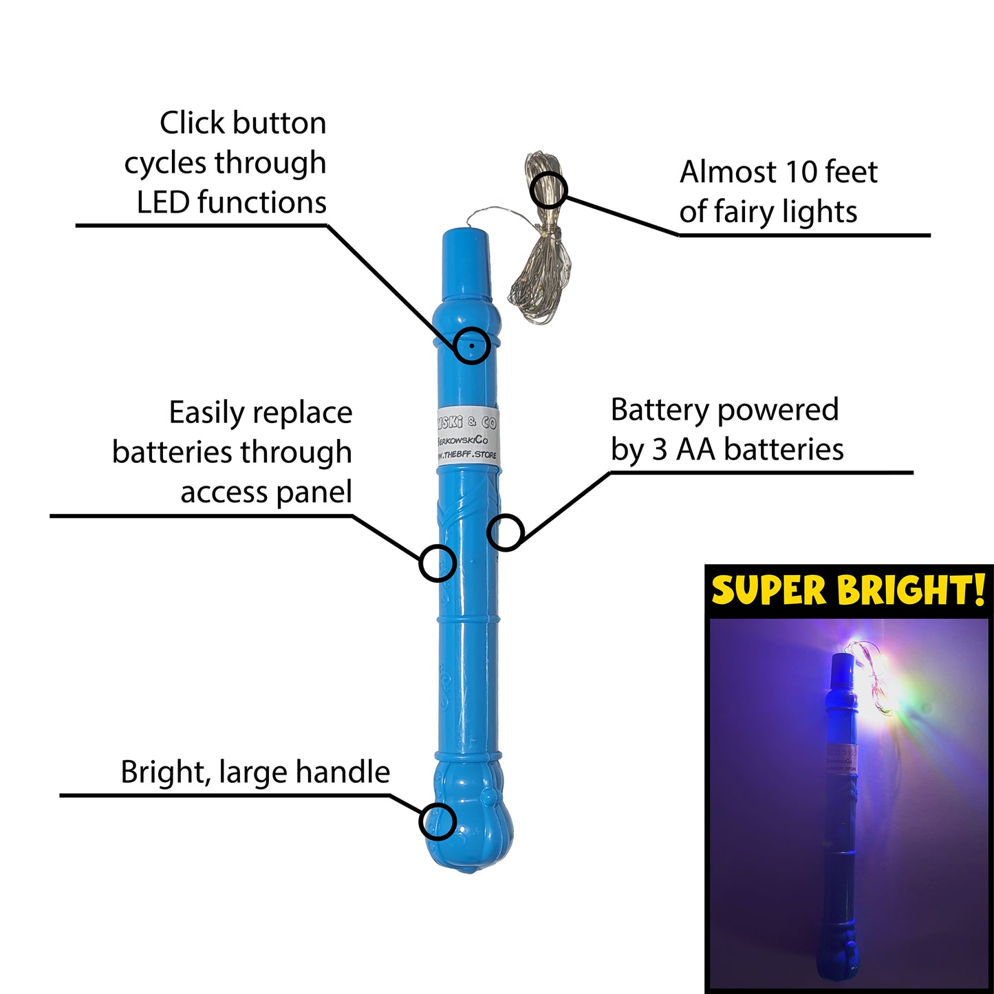Fairy Wish Balloon | Blue Spear Handle | Unicorn Balloon