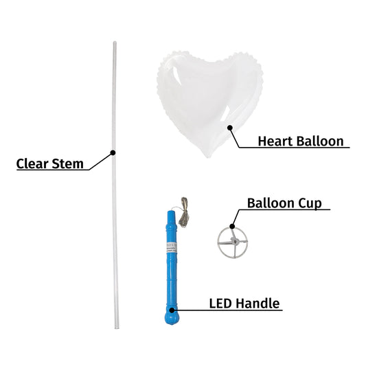 Fairy Wish Balloon | Blue Spear Handle | Heart Balloon
