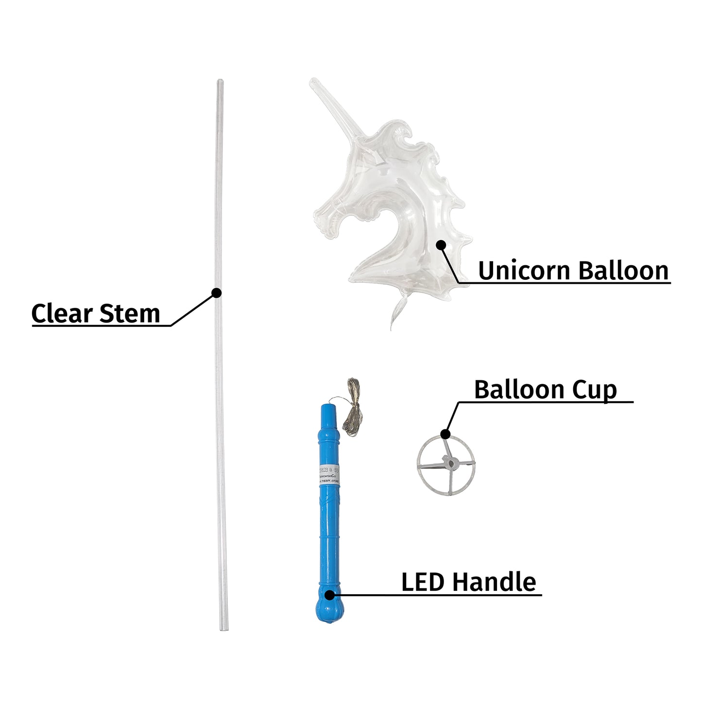 Fairy Wish Balloon | Blue Spear Handle | Unicorn Balloon