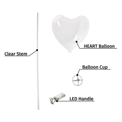 Fairy Wish Balloon | Warm White LED | Box Handle | Heart Balloon