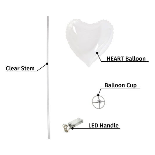 Fairy Wish Balloon | Purple LED | Box Handle | Heart Balloon