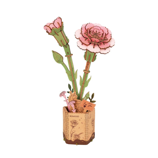 Pink Carnation | 3D Wood Flower Puzzle