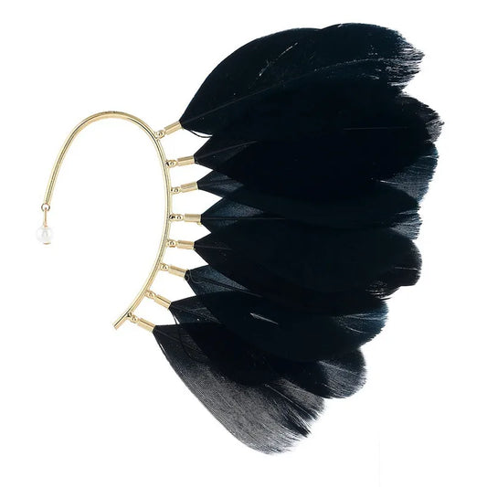 Ear Cuffs | Black Feathers