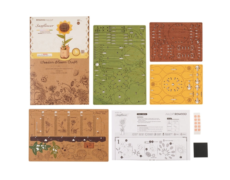 Yellow Sunflower | 3D Wood Flower Puzzle