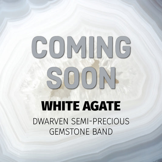 COMING SOON! Dwarven Semi-Precious Gemstone Band | White Agate | Faecore Style