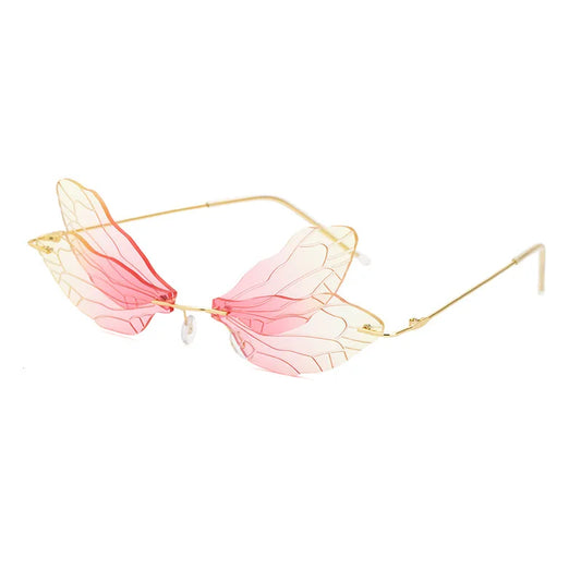 Dragonfly Wing Sunglasses | Yellow to Pink Fade
