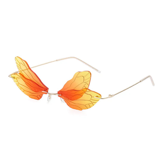Dragonfly Wing Sunglasses | Yellow to Red Fade