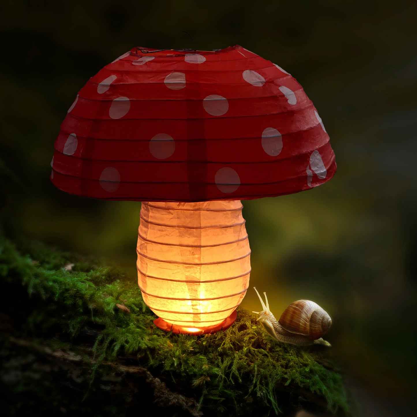 Paper Lantern Shapes: Red Capped White Mushroom