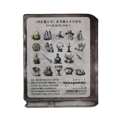 Ice and Snow Grimoire | Gray Magical Sticker Pack