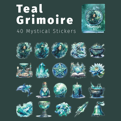 Ocean Grimoire | Teal Magical Sticker Pack