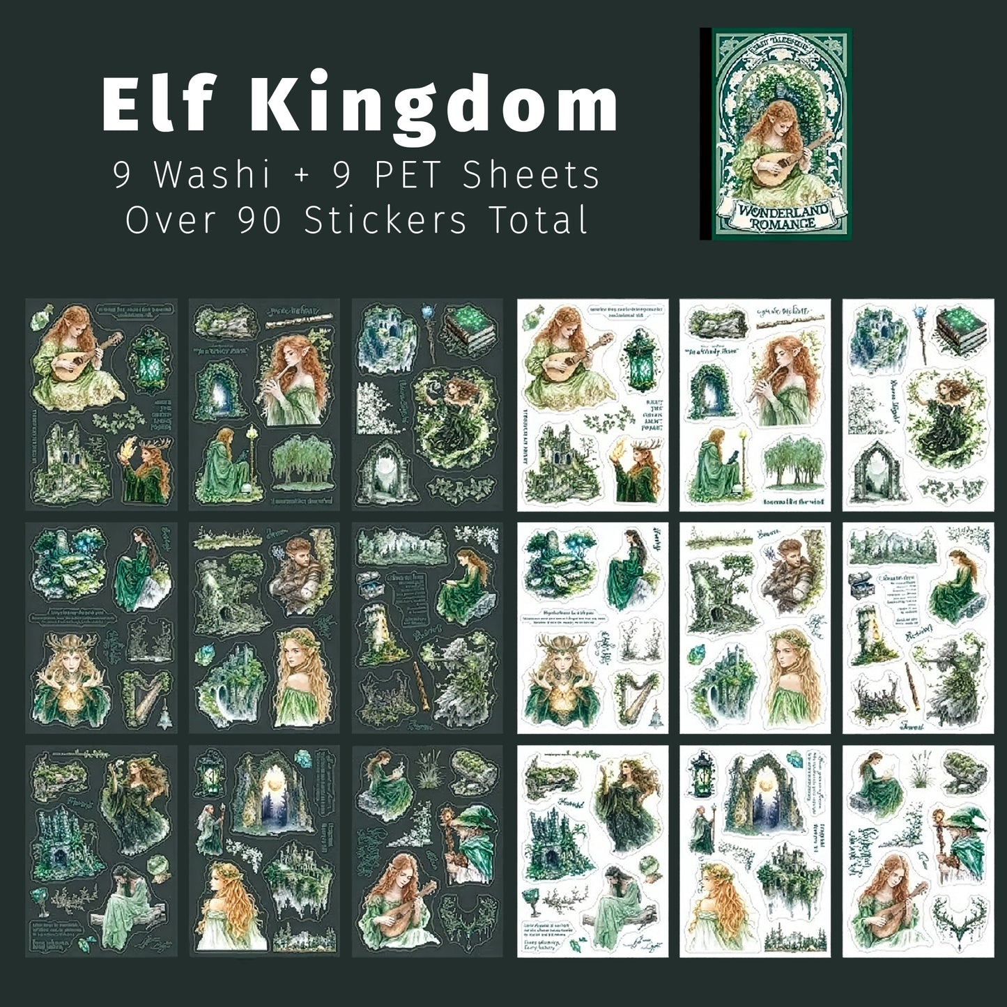 Elf Kingdom | Green Wonderland Romance Sticker Book