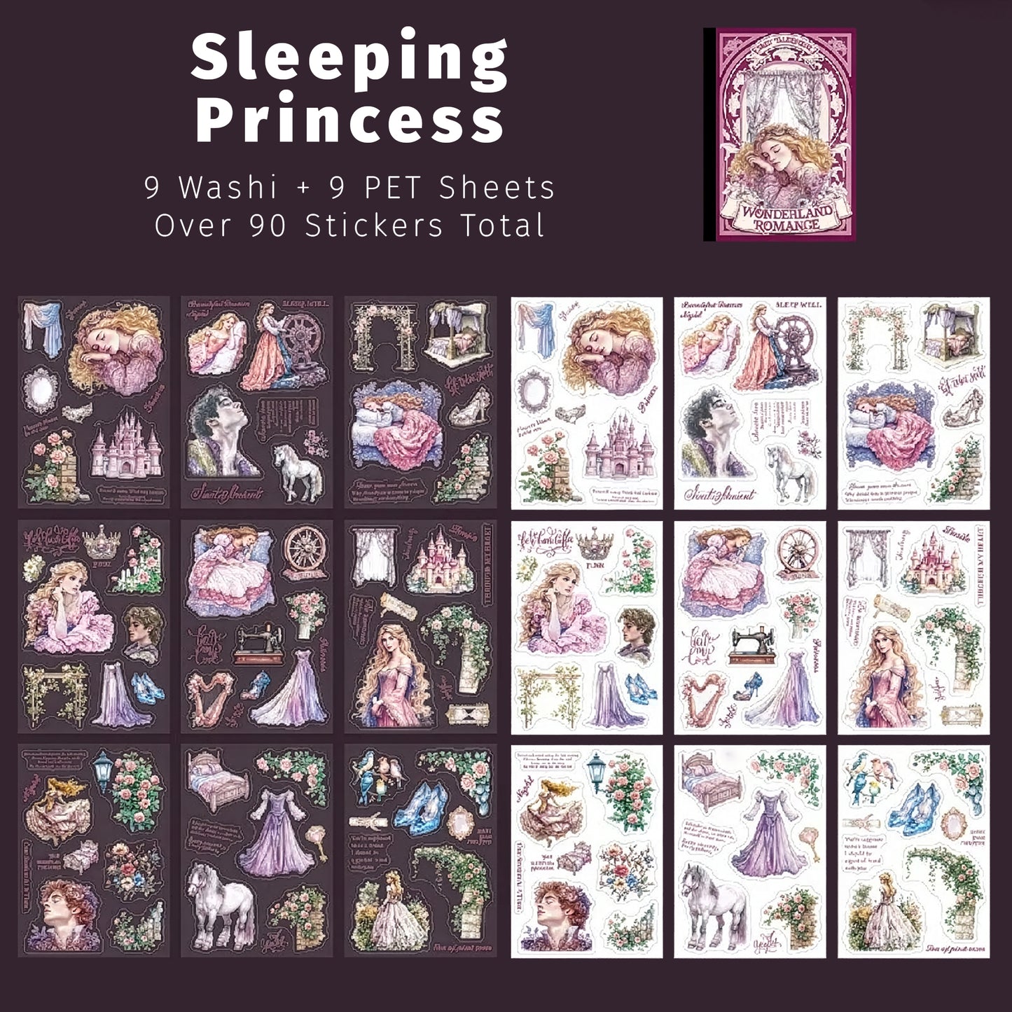 Sleeping Princess | Pink Wonderland Romance Sticker Book