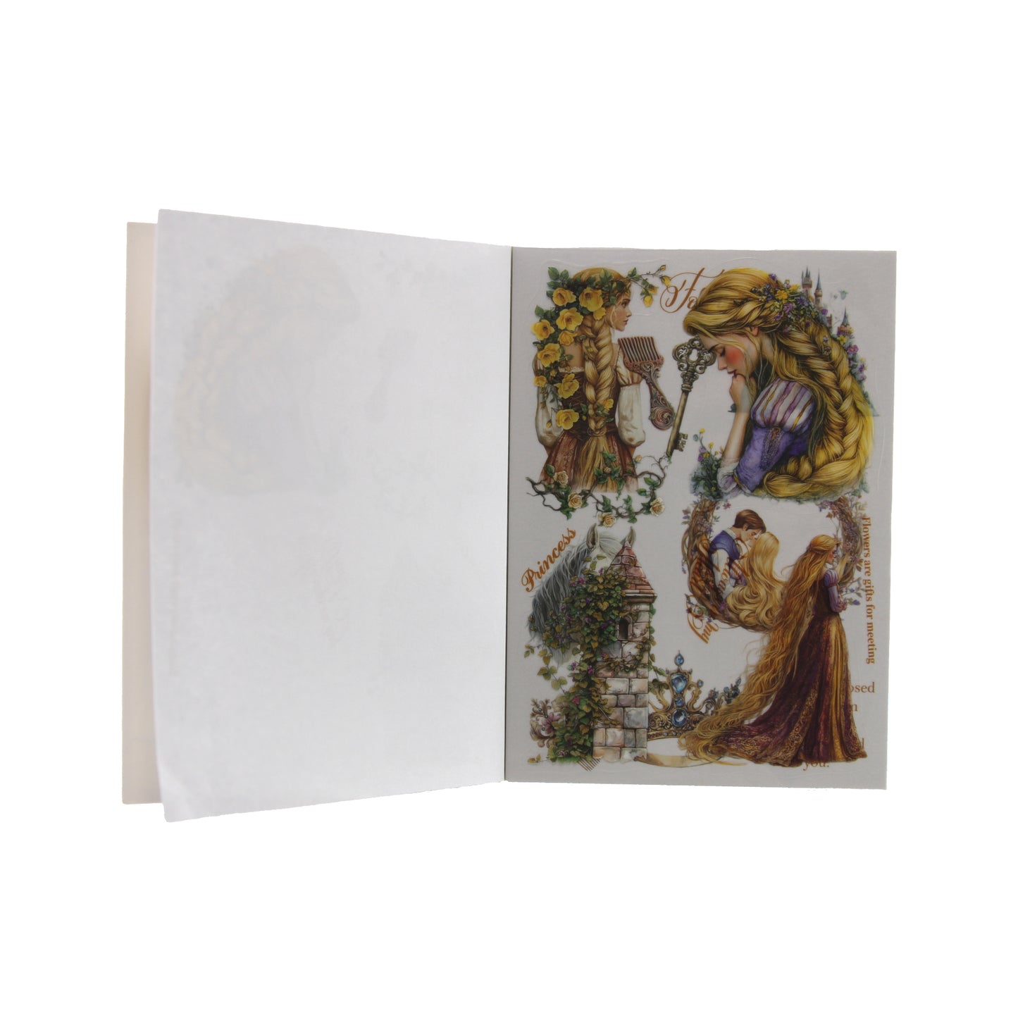 Long-Haired Princess | Tan Wonderland Romance Sticker Book