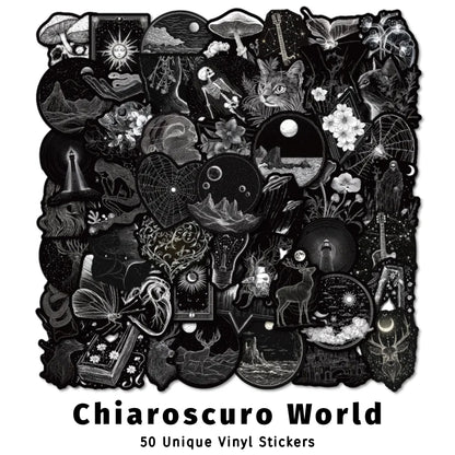 Chiaroscuro World | Black Slack Sticker Pack