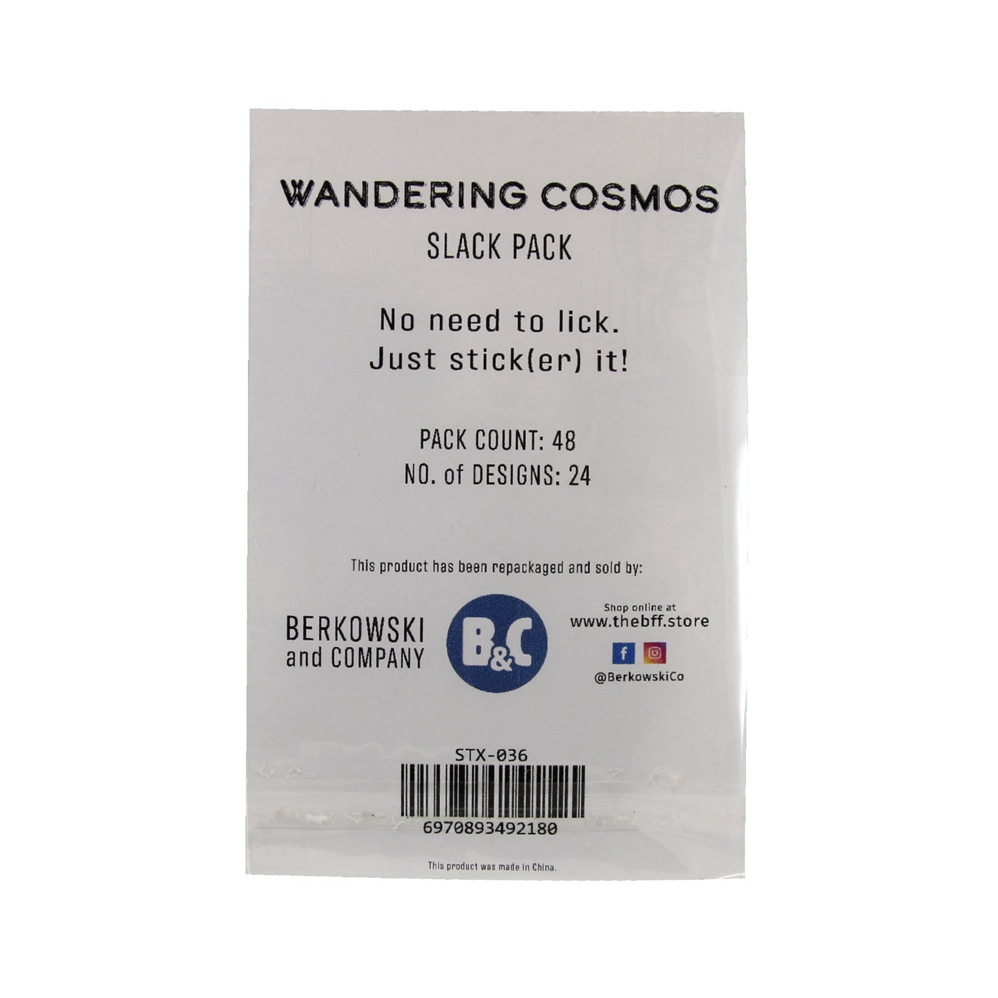 Wandering Cosmos | Black Stamp-Shaped Sticker Slack Pack