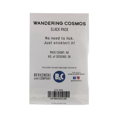 Wandering Cosmos | Black Stamp-Shaped Sticker Slack Pack