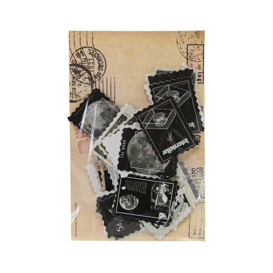 Wandering Cosmos | Black Stamp-Shaped Sticker Slack Pack