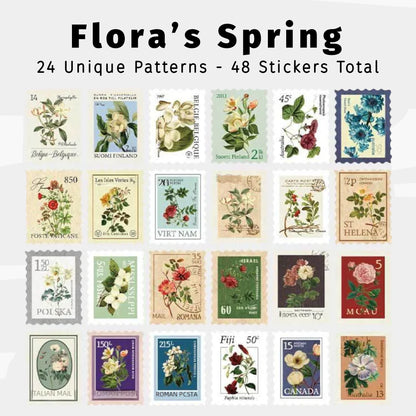 Flora's Spring | Red Stamp-Shaped Sticker Slack Pack