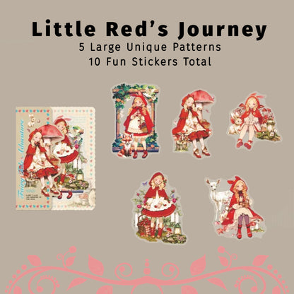 Little Red's Journey | Red Fairytale Sticker Pack