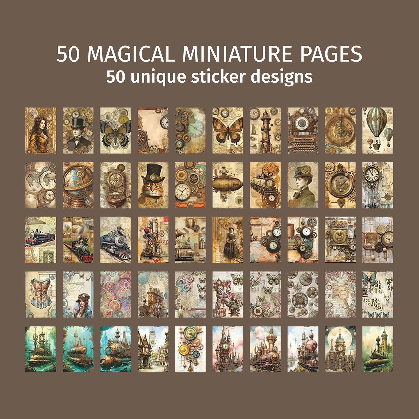 Steam Town | Khaki Mini Magi Sticker Book