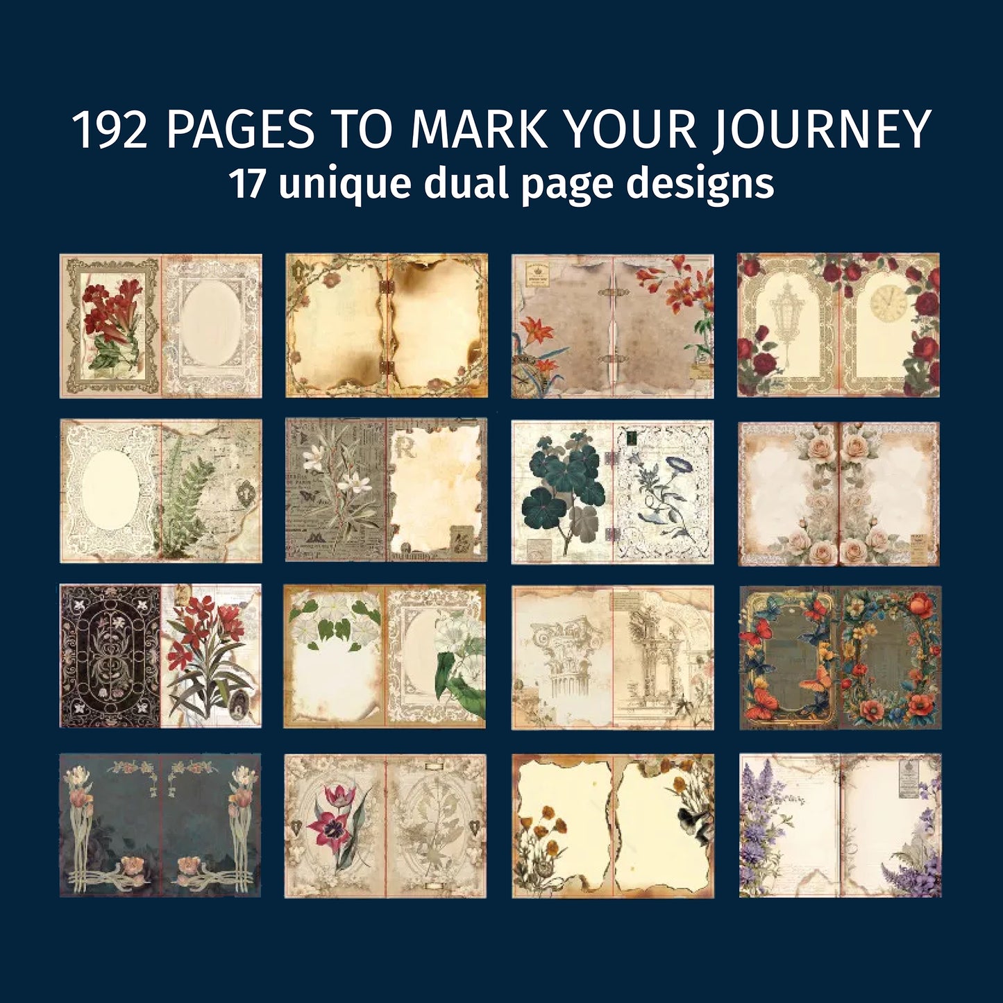 Time Gap | Blue Ornamental Blank Journal