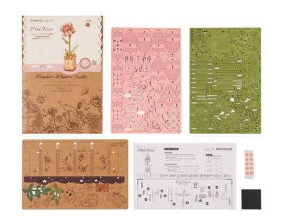 Pink Rose | 3D Wood Flower Puzzle